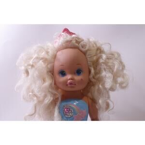 1991, Mattel, Lil Miss, Mermaid, Doll, Blonde, Blue Tail, Collectible, Works ~